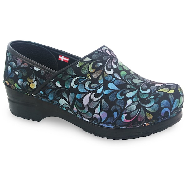 Sanita Women's Closed Back Clog, Printed leather Upper, Polyurethane Outsole, Multicolor, Size 6.5-7 M 450916 -090-38 - main